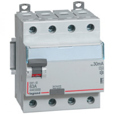 Legrand LEG411660 Interrupteur diff/érentiel dx-id Vis//Vis 4P 400 V 25 A Type AC 30 mA D/épart bas 4 m