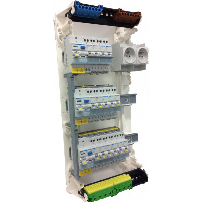 Tableau Hager monté 3 rangées - Bornes auto - Tableau monté - Tableau électrique HAGER - Tableau ...