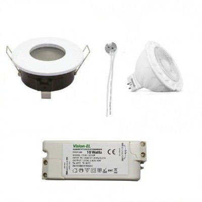 Kit Spot Fixe Blanc Ip65 12v Spot Special Salle De Bain Spot A