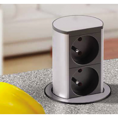 Prise Escamotable Elevator 2 X 2p T Acier Inox Prise Escamotable Pour Cuisine Divers Materiel Electrique Electricite Batir Moins Cher