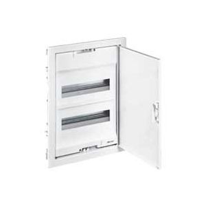 Coffret encastré 2 rangées porte métal blanche