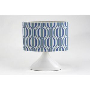 Lampe céramique, abj motifs bleux