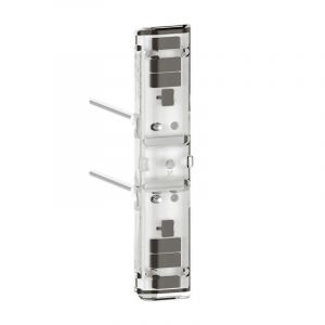 Voyant témoin 230V phase distribuée Mosaic Easy-Led brochable à LEDs blanches - socle rouge