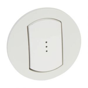 Enjoliveur va et vient / poussoir à voyant - IP44 - Blanc