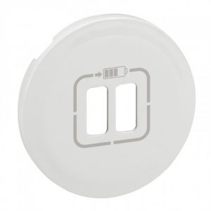 Enjoliveur prise double pour chargeur USB - Blanc - Legrand - 068256