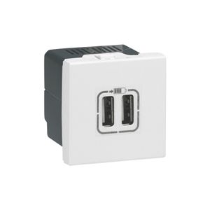 Prise chargeur USB 2 module - Blanc - Legrand - 077594