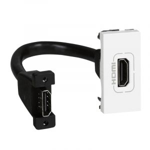  Prise HDMI Type-A version 2.0 préconnectorisée Mosaic 1 module - blanc 