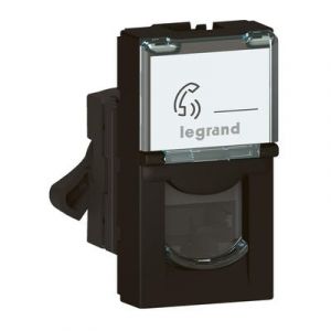 Prise RJ45 catégorie6 FTP Mosaic 1 module – noir mat 079162L Legrand