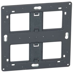 Support Batibox référence 080264 Legrand pour 2x2 postes ou 2x4 modules à 2x5 modules pour fixation à vis d'appareillage Céliane, Mosaic et Soliroc.