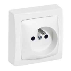 Prise 2 pôles + terre saillie - blanc - 086027 - Legrand