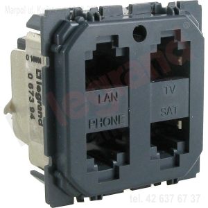 Mécanisme prise RJ45 STP quadruple pour réseau Optimum auto