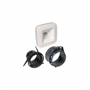 Kit bouche BDH bain ou cellier B51 diamètre 80mm + manchette référence 11033680 de ALDES. Capacité 35 m³/h. Dimensions : 170 x 170 x 45 mm, couleur blanc.