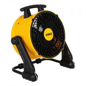 Ventilateur de chantier modèle DXF1645 A référence 112095 de la marque DEWALT. Moteur à entrainement direct 110W - 230V/50Hz. Diamètre 40 cm. Débit : 496 L/s. 3 réglages de vitesse pour différentes puissances du flux d'air. Niveau sonore ≤ 60 dB(A).