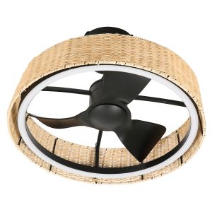 Ventilateur de plafond avec éclairage LED, série Solava référence 112450 FARELEK.