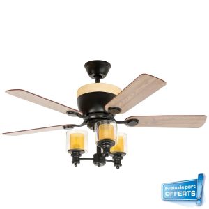 Ventilateur de plafond avec éclairage, Calima référence 112456 de FARELEK.