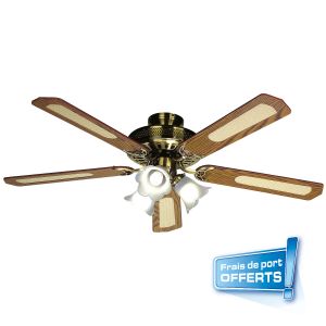 Ventilateur De Plafond Mobile 6 Pales VT-242.m Avec Minuteur - 43 Cm, Silencieux Et Facile à Installer