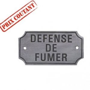 Plaque métal défense de fumer