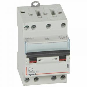  Disjoncteur DNX³4500 6kA arrivée et sortie borne à vis - tétrapolaire 400V~ 10A courbe C - 3 modules 