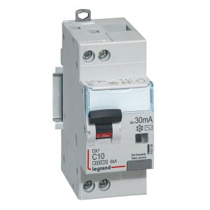 Disjoncteur différentiel DX³ phase + neutre 10 A 30 mA type AC courbe C Legrand 410704