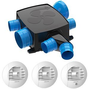 Kit VMC simple flux Hygrocosy BC FLEX + plat 412278 - ATLANTIC + bouches