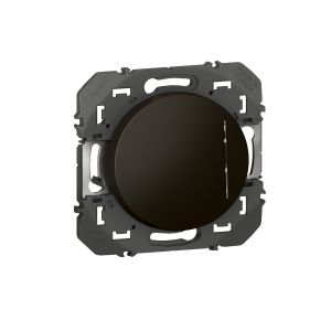 Poussoir simple Dooxie 6A 250V référence 600216 Legrand avec voyant lumineux. Bouton-poussoir finition noir mat.