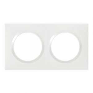  Plaque carrée dooxie 2 postes finition blanc - 600802 - Legrand