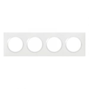  Plaque carrée dooxie 4 postes finition blanc - 600804 - Legrand 
