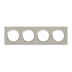 Plaque carrée dooxie 4 postes finition plume - 600824 - Legrand