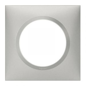 Plaque carrée dooxie 1 poste finition effet aluminium - 600851 - Legrand