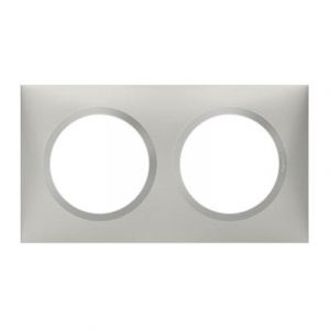 Plaque carrée dooxie 2 postes finition effet aluminium - Legrand - 600852