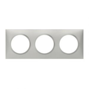  Plaque carrée dooxie 3 postes finition effet aluminium - Legrand - 600853