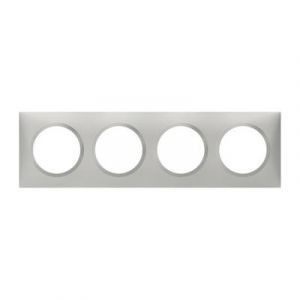 Plaque carrée dooxie 4 postes finition effet aluminium 600854 Legrand