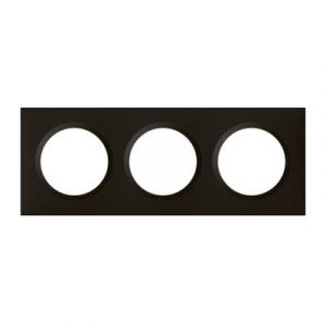 Plaque carrée dooxie 3 postes finition noir velours - 600863 - Legrand