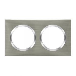  Plaque carrée dooxie 2 postes finition effet inox brossé - Legrand - 600872