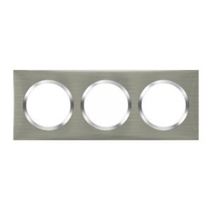  Plaque carrée dooxie 3 postes finition effet inox brossé Legrand 600873