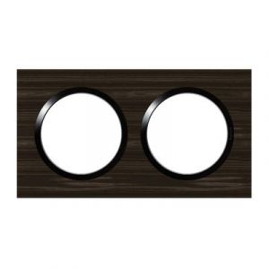  Plaque carrée dooxie 2 postes finition effet bois ébène - 600882 - Legrand  