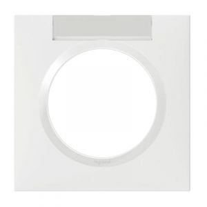  Plaque carrée dooxie 1 poste finition blanc avec porte-étiquette