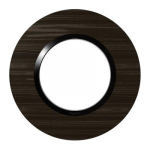  Plaque ronde dooxie 1 poste finition effet bois ébène - Legrand - 600979