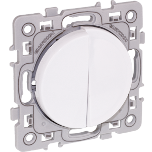 Double Poussoir couleur blanc référence 60211 gamme Square de la marque Eur'Ohm