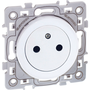 Prise affleurante 2P+T blanc - 60239 Square Eur'Ohm