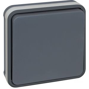  Bouton poussoir Plexo complet encastré - Gris 