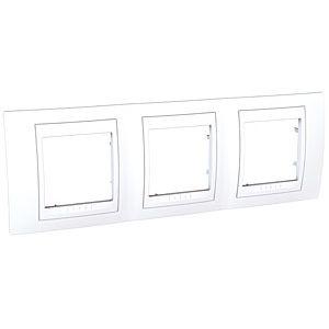 Plaque 3 postes horizontal - Blanc