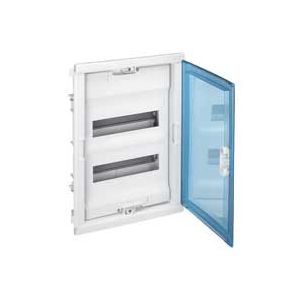 Coffret encastré 2 rangées porte transparente