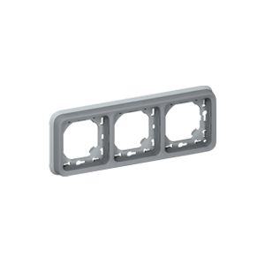 Support Plexo 3 postes horizontal - Gris