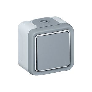 Poussoir Plexo complet saillie - Gris - Legrand - 069720
