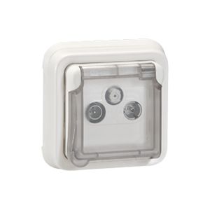 Prise TV R  SAT Plexo composable - Blanc Artic