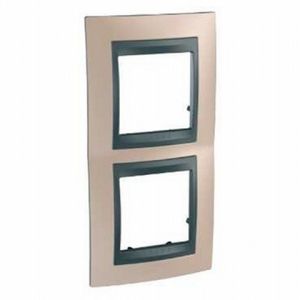 Plaque 2 postes vertical - Cuivre Onyx