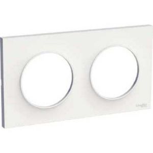 Plaque 2 postes Odace Styl - Blanche - S520704 - Schneider