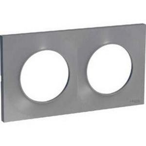 Plaque 2 postes Odace Styl - Aluminum - Schneider - S520704E