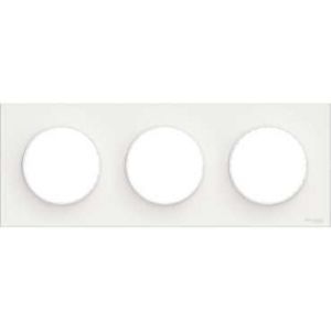 Plaque 3 postes Odace Styl - Blanche - S520706 - Schneider